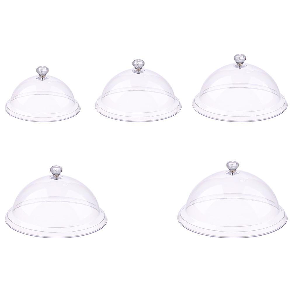 Wonder Food Cover Transparan Tahan Debu Dekorasi Pesta Kreatif Acrylic Round Dish Kue Roti Piring