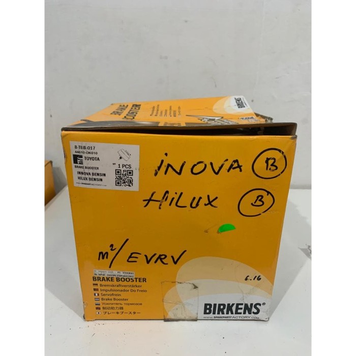 Brake Booster booster rem Toyota Innova Hilux Bensin B-TBB-017