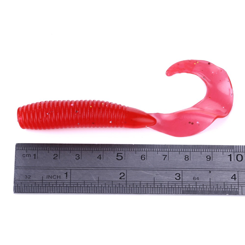 Hengjia 5pcs / Kantong Umpan Pancing Cacing Imitasi Bahan Silikon Pvc Lembut 10cm 7.7g 6 Warna