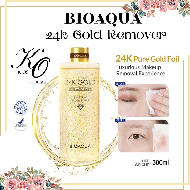 Bioaqua 24K Gold Gentle Makeup Remover Micellar Water Lip &amp; Eye 300ml