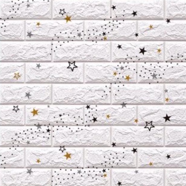 PROMO!! BUY 25 FREE 1 !! WALLFOAM 3D MOTIF ANAK-ANAK 70X77 CM / WALPAPER FOAM-Star Putih 3MM