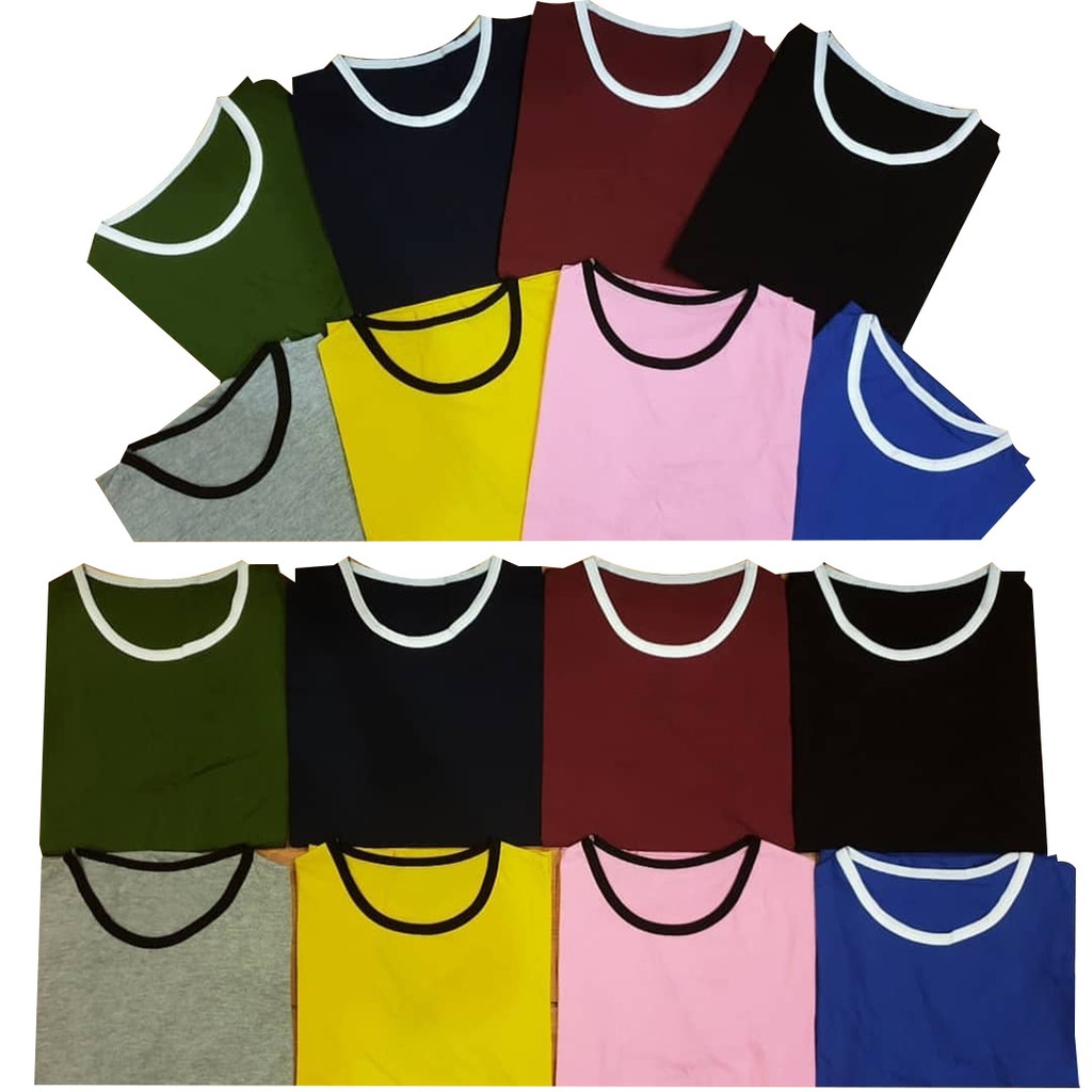 Download BAJU KAOS KATUN RINGER TEE WANITA POLOS BANYAK WARNA12 ...