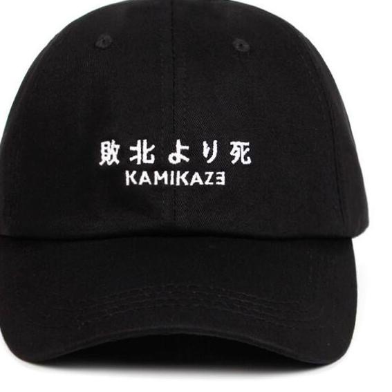 Topi baseball ediko bahan rafel premium pengait cakop besi pria wanita-Kamikaze hitam