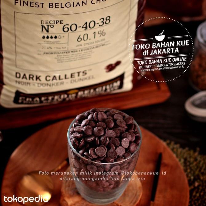

Callebaut 60% Dark Chocolate Couverture 500gr Coklat Baking Coin Pahit TERBARU Kode 774