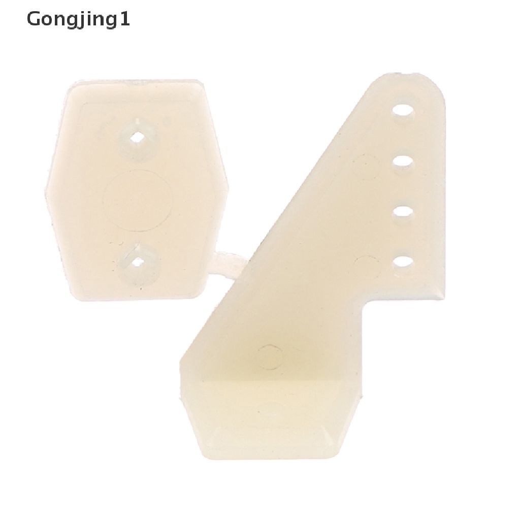 Gongjing1 10 Set Horn Kontrol 4 Lubang Bahan Nilon W13xL18xH25mm Dengan Sekrup Untuk Pesawat RC