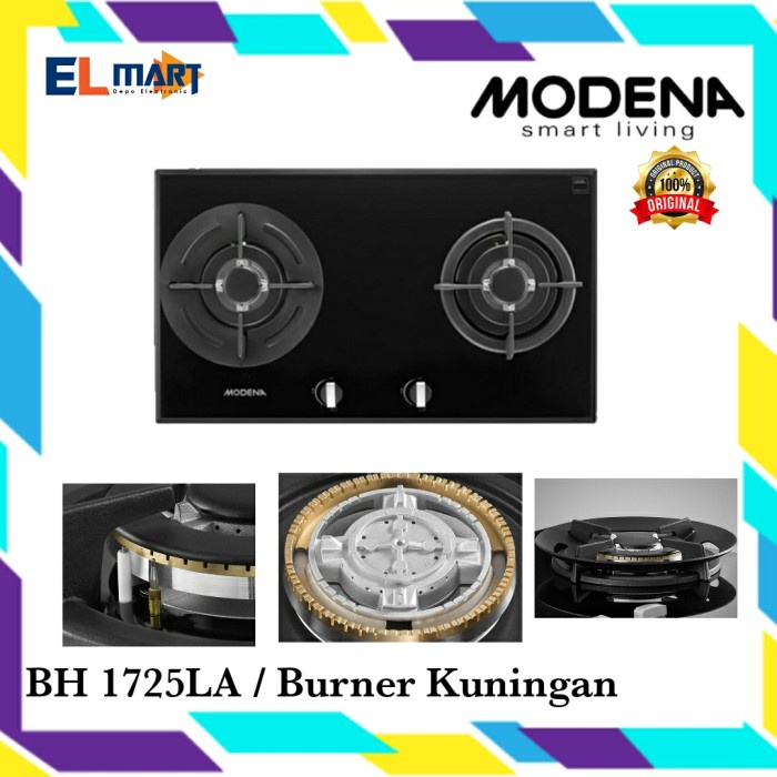 Modena Kompor Tanam 2 Tungku BH 1725LA 1725 CRISTA 70cm Kuningan