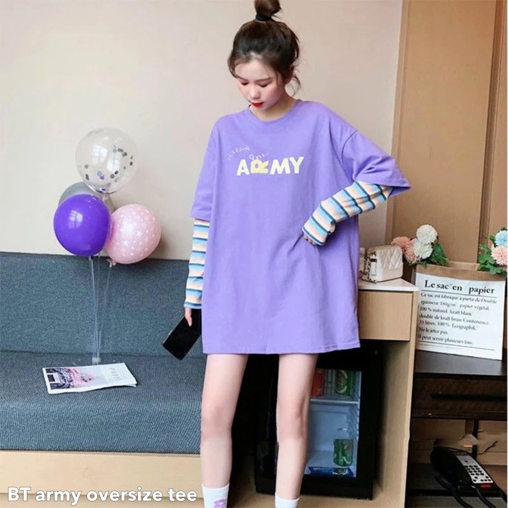 BT army oversize tee top -Thejanclothes