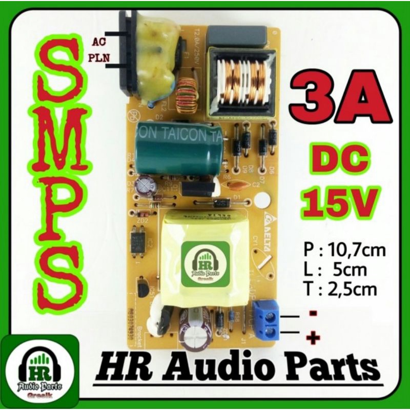 SMPS DC 15V 3A Switching for PSU Mini Amplifier or Tone control dll