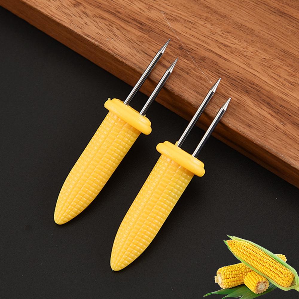 Nickolas1 Tempat Jagung Masak Jagung Manis Plastik Home Dessert Garpu Buah Perlengkapan BBQ Memanggang Garpu