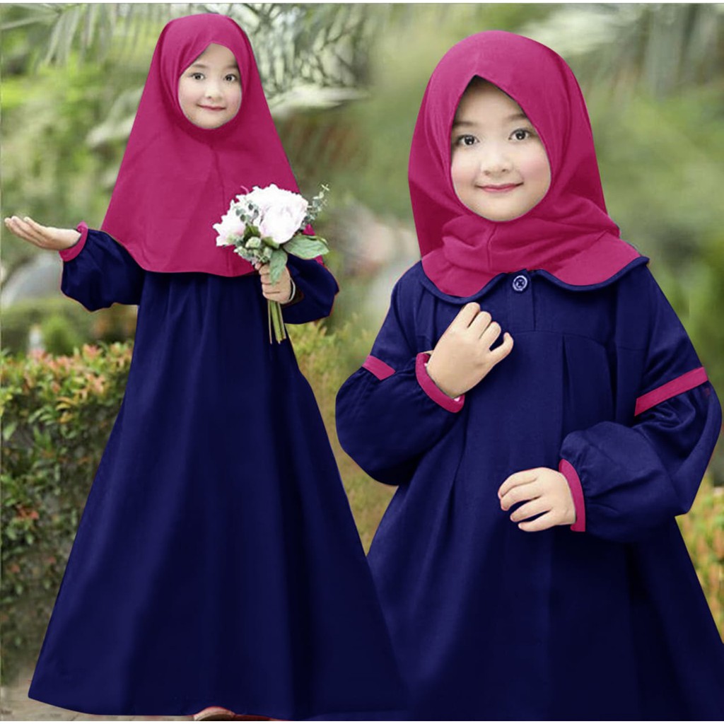 HOPYLOVY - Pakaian Muslim Anak Gamis Babydoll Kids