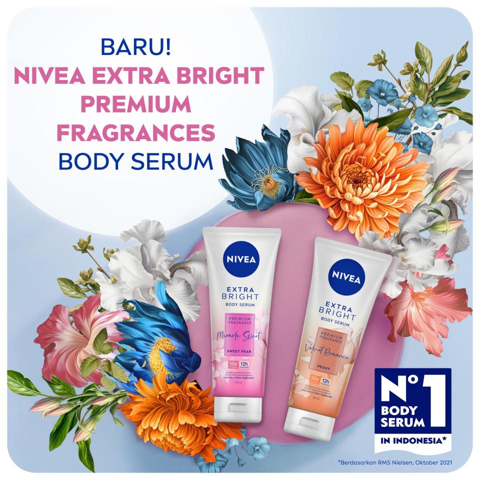 NIVEA Body Serum Extra Bright Premium Fragrance Miracle Sweet 180ml - Cerah &amp; wangi parfum premium tahan 12 jam