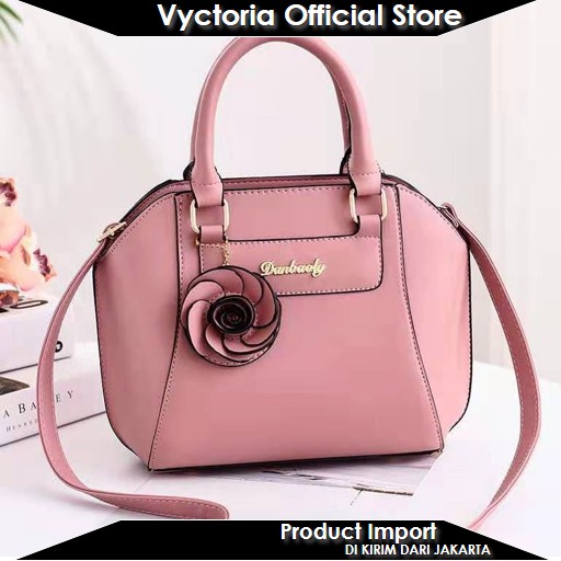 (BISA COD) Vyctoria VOS1128 Tas Selempang Wanita Import Fashion Promo Gantungan Rose JT1128 1128