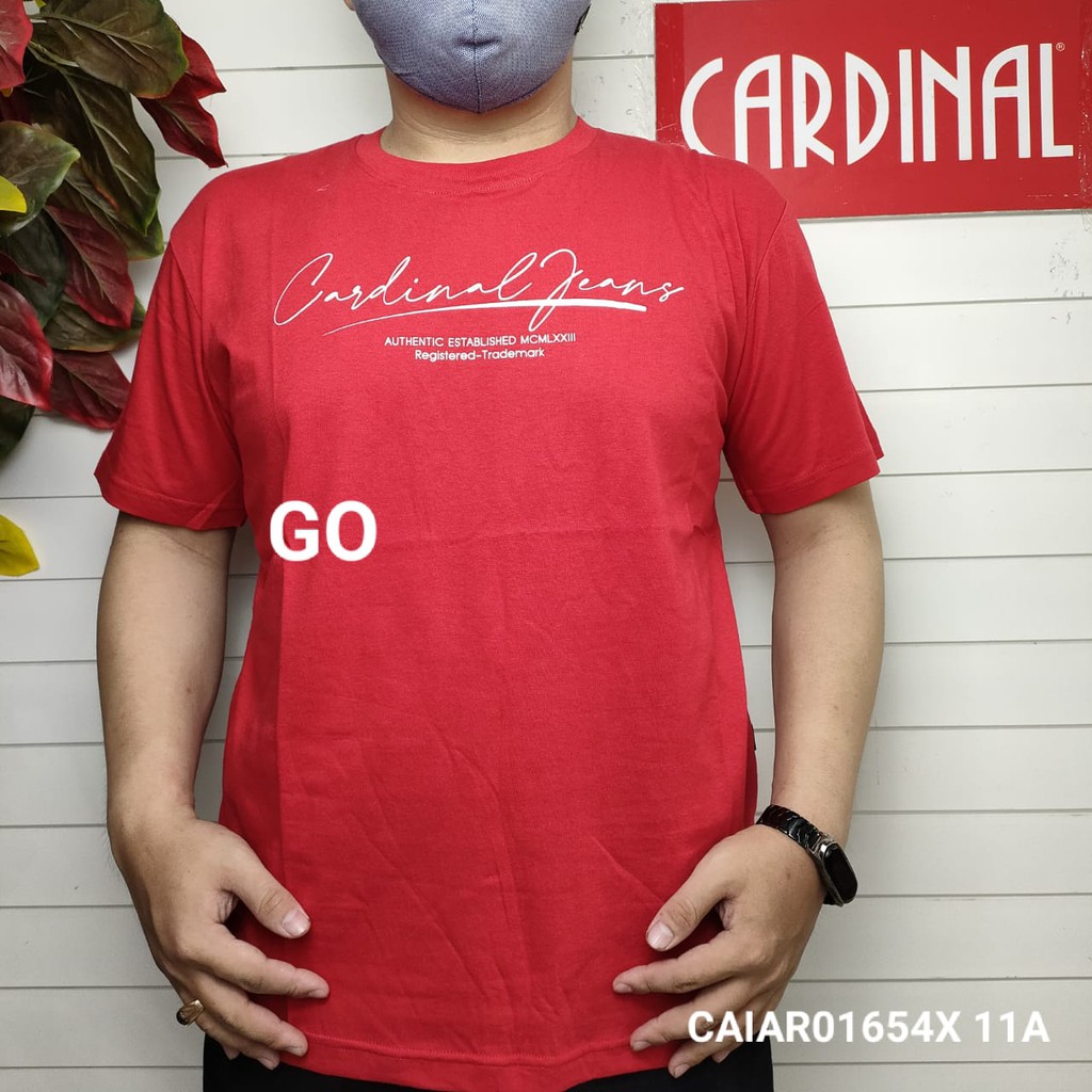 gof KJS CARDINAL JEANS KAOS Cowok Pakaian Pria Reguler Slimit Lengan Pendek Santai