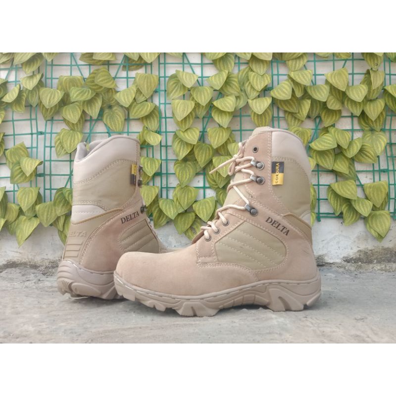 Sepatu Safety Boot Delta Krem Kerja Lapngan 8inc