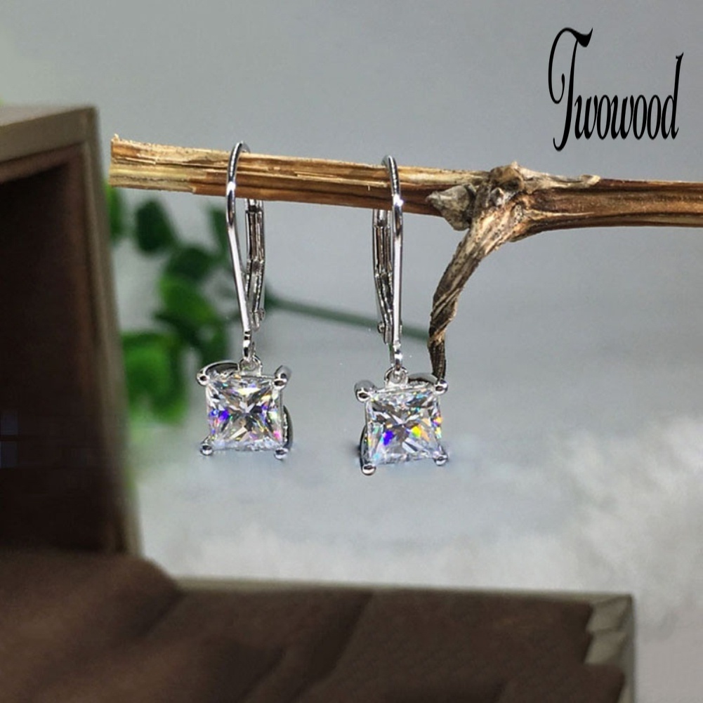 Anting Menjuntai Bahan Cubic Zirconia Gaya Princess Untuk Wanita