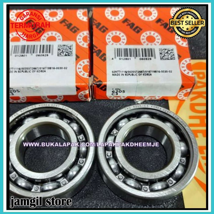 BEARING KRUK AS FIZR SATRIA 2 TAK FAG  C3 ORIGINAL HARGA SEPASANG 6205 C3 LAKER LAHER FAG C3