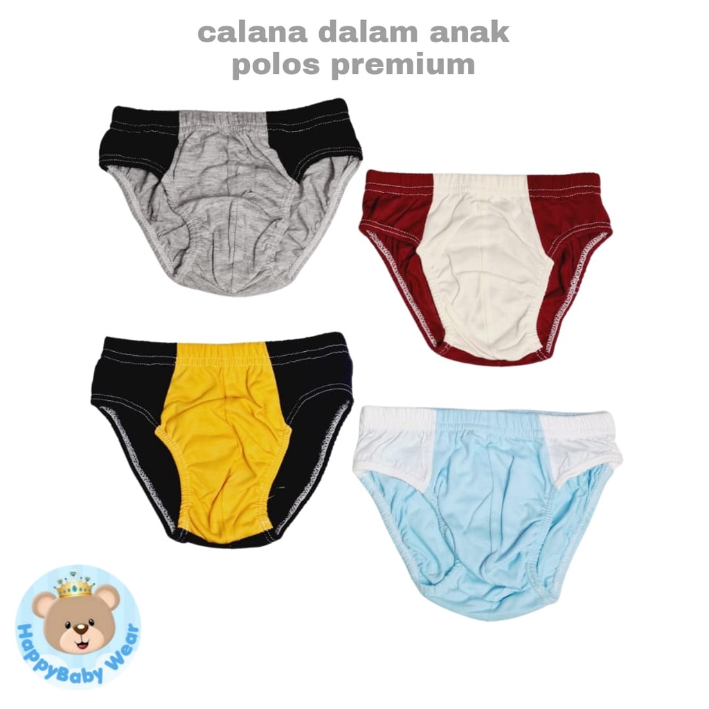 Celana Dalam Anak Cowok Laki Laki / Multicolour / Polos / Tebal / CD Anak Katun Murah