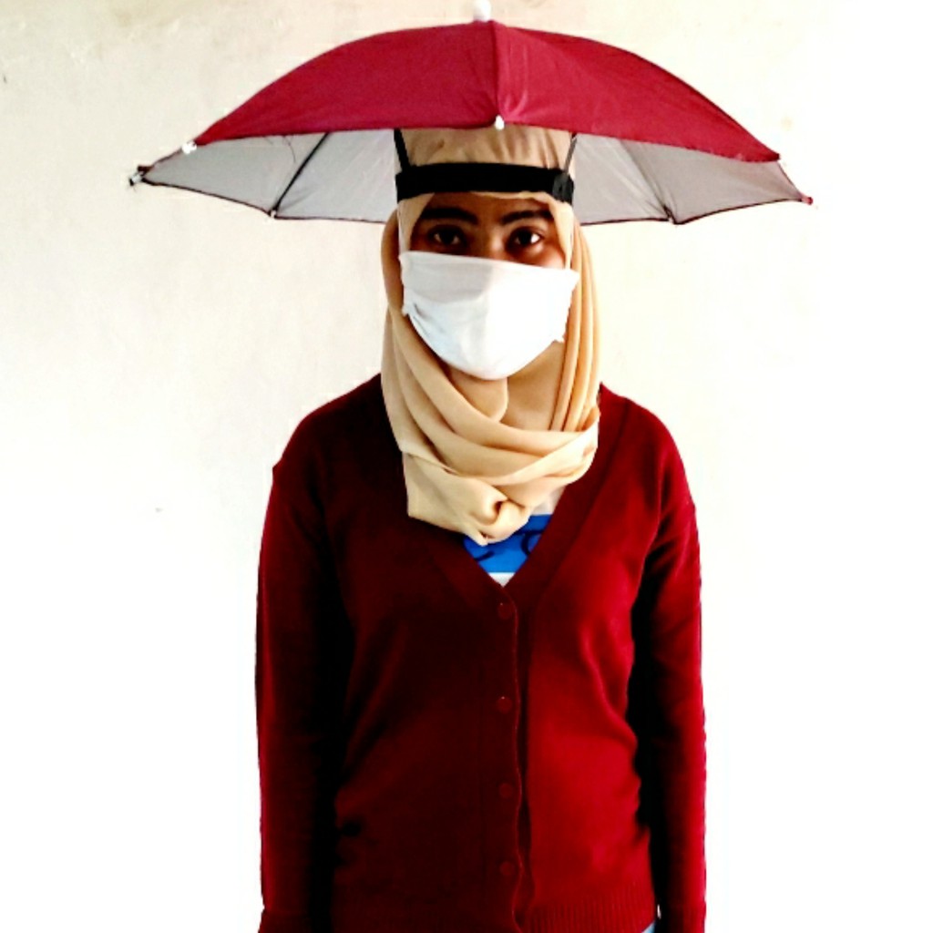 (004-1)Payung Topi Besar Dewasa Outdoor Panas Matahari Anti UV