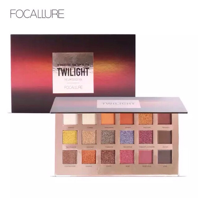 FOCALLURE EYESHADOW TWILIGHT PALETTE FAVORS 18 COLORS