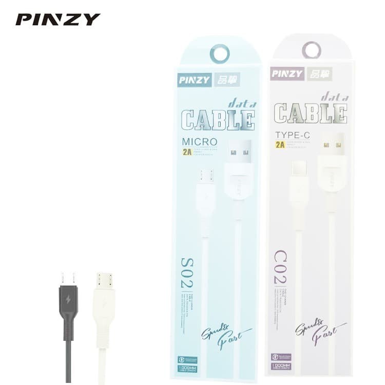 Kabel Data PINZY C02 USB Type C Output 2A Fast Charging Panjang 1m