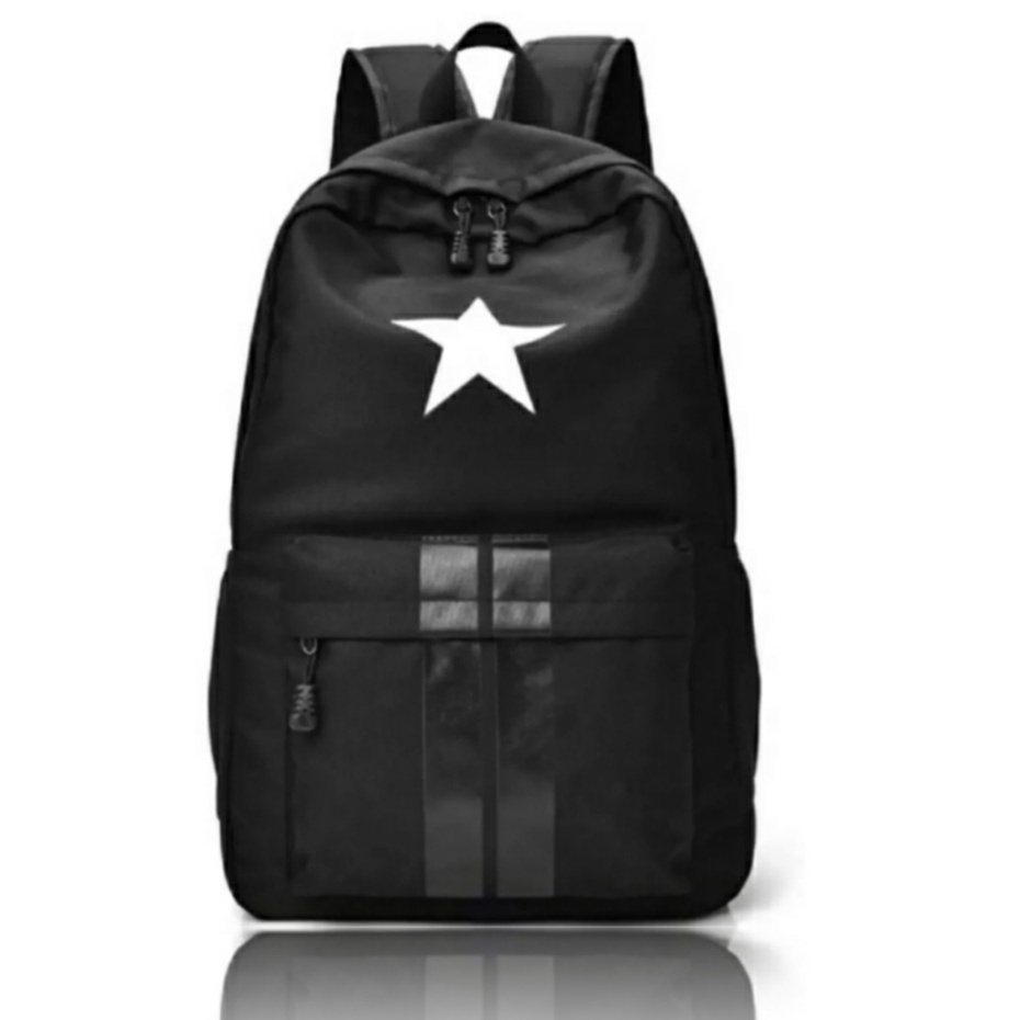 FzA Official - Tas Ransel Gendong Laptop Distro Sekolah Kuliah Pria Wanita Backpack Murah Original Tas Punggung Laptop - Black Star