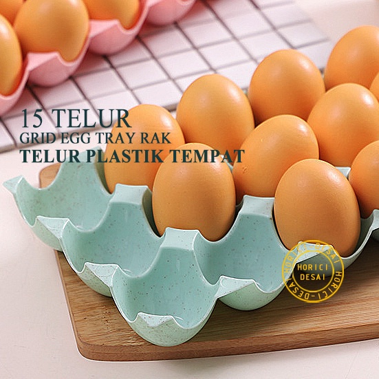 TELUR 15 GRID EGG TRAY RAK TELUR PLASTIK TEMPAT ORGANIZER TELUR