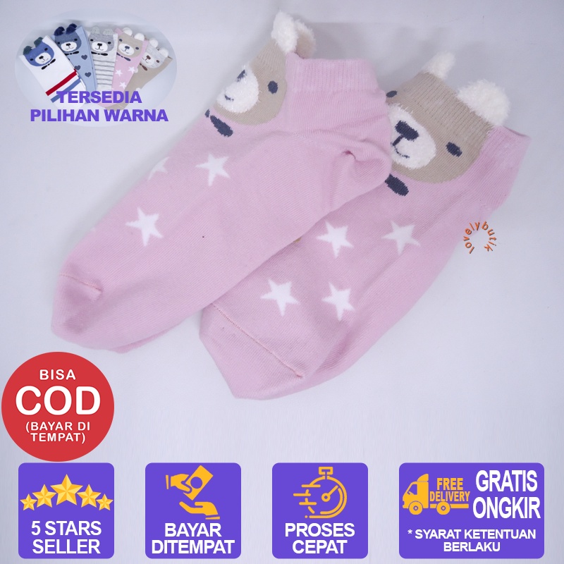 Kaos Kaki Wanita / Kaos Kaki motif / Bear Kaos Kaki Pendek  / Kaos Kaki Pendek / Kaos Kaki Wanita Motif / Kaos Kaki Semata Kaki / Kaos Kaki Wanita Korea