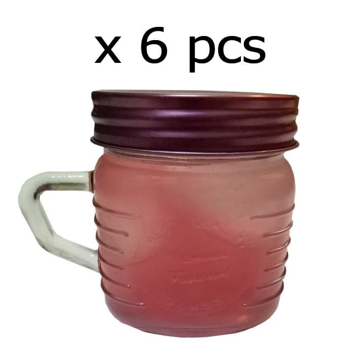 DAPUR PERALATAN MAKAN & MINUM 1 SET 6 PCS DRINKING JAR/JAR GLASS/GELAS MUG/GELAS KACA/MUG JAR/MUG