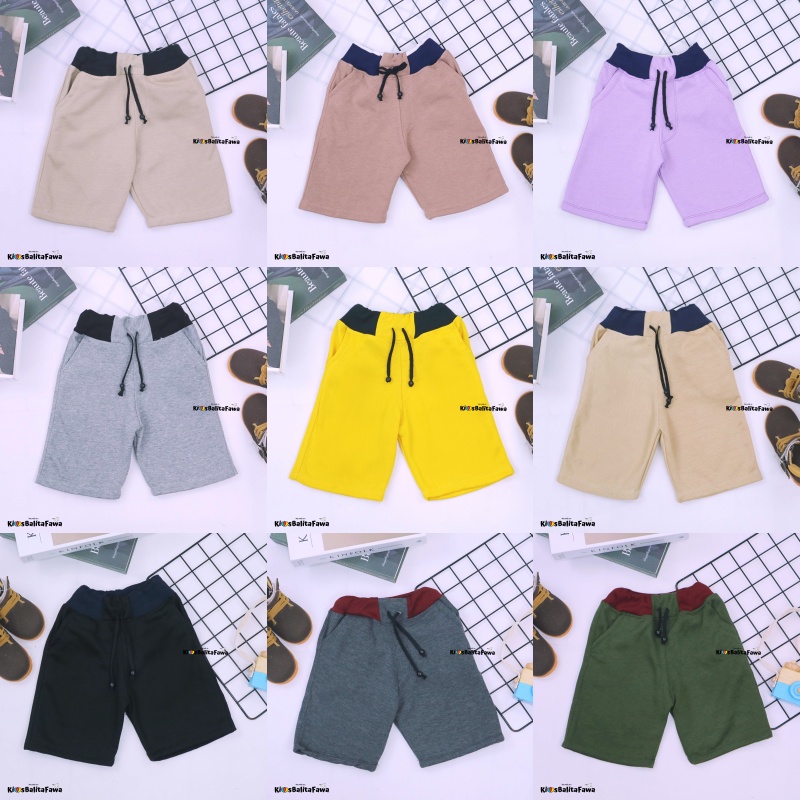 Celana Pendek Polos Bryan uk 1-8 Tahun / EXPORT Quality Bawahan Pendek Polos Anak Laki Perempuan Pants Babycinnamon