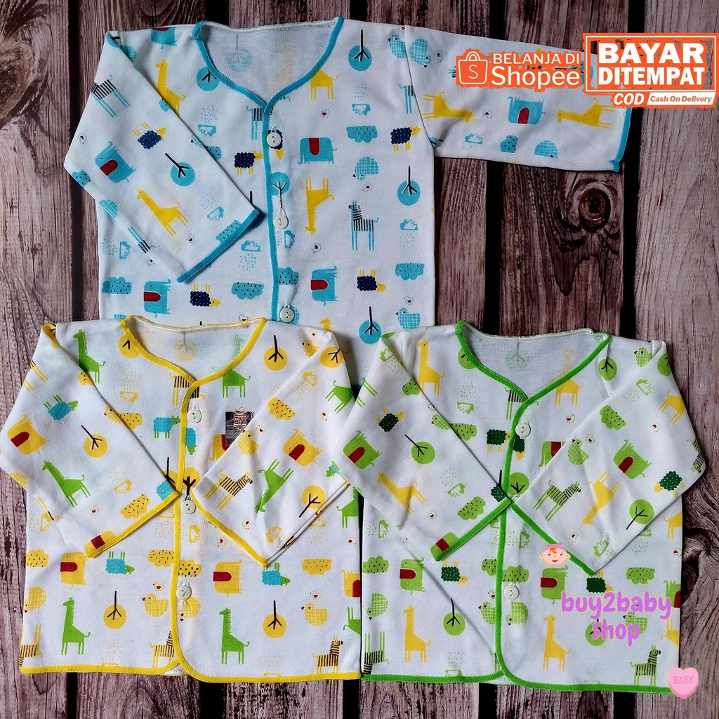 Piyama lengan panjang bayi Shankusen motif Animal Series isi 3 PCS