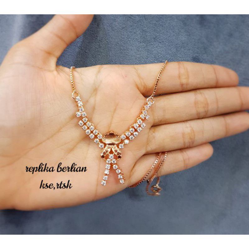 Kalung berlian medan/Replika,persis sperti asli,mata micro diamond yg biasa dpake ditoko mas/berlian