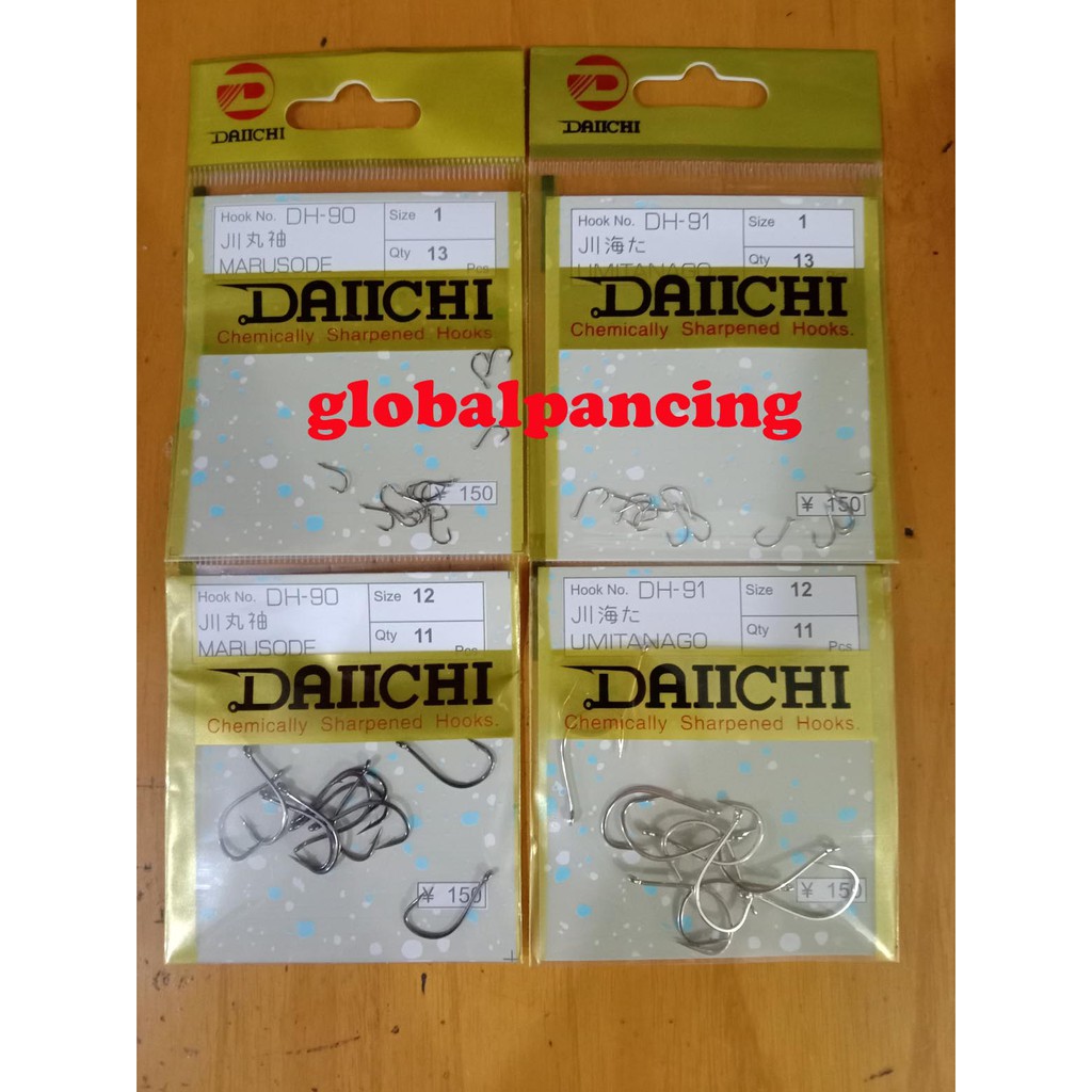 Mata kail Daichi  / pancing Daiichi tipe DH90(hitam) dan DH91(putih)-0