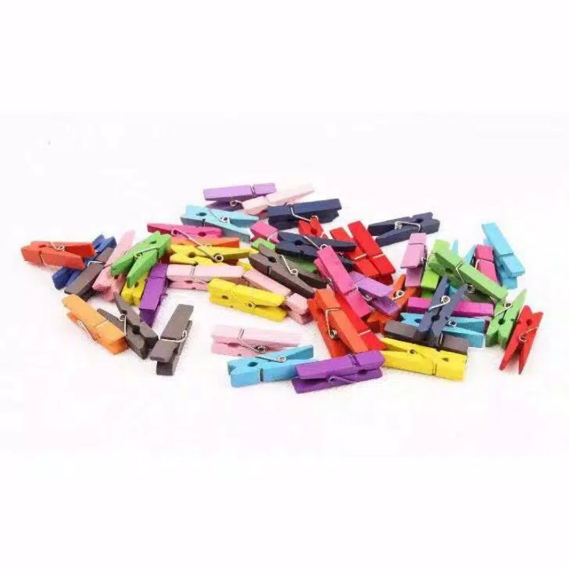 Y1402 - KLIP JEPIT MINI BAHAN KAYU FOTO UKURAN 35MM UNTUK MENGGANTUNG FOTO WOODEN