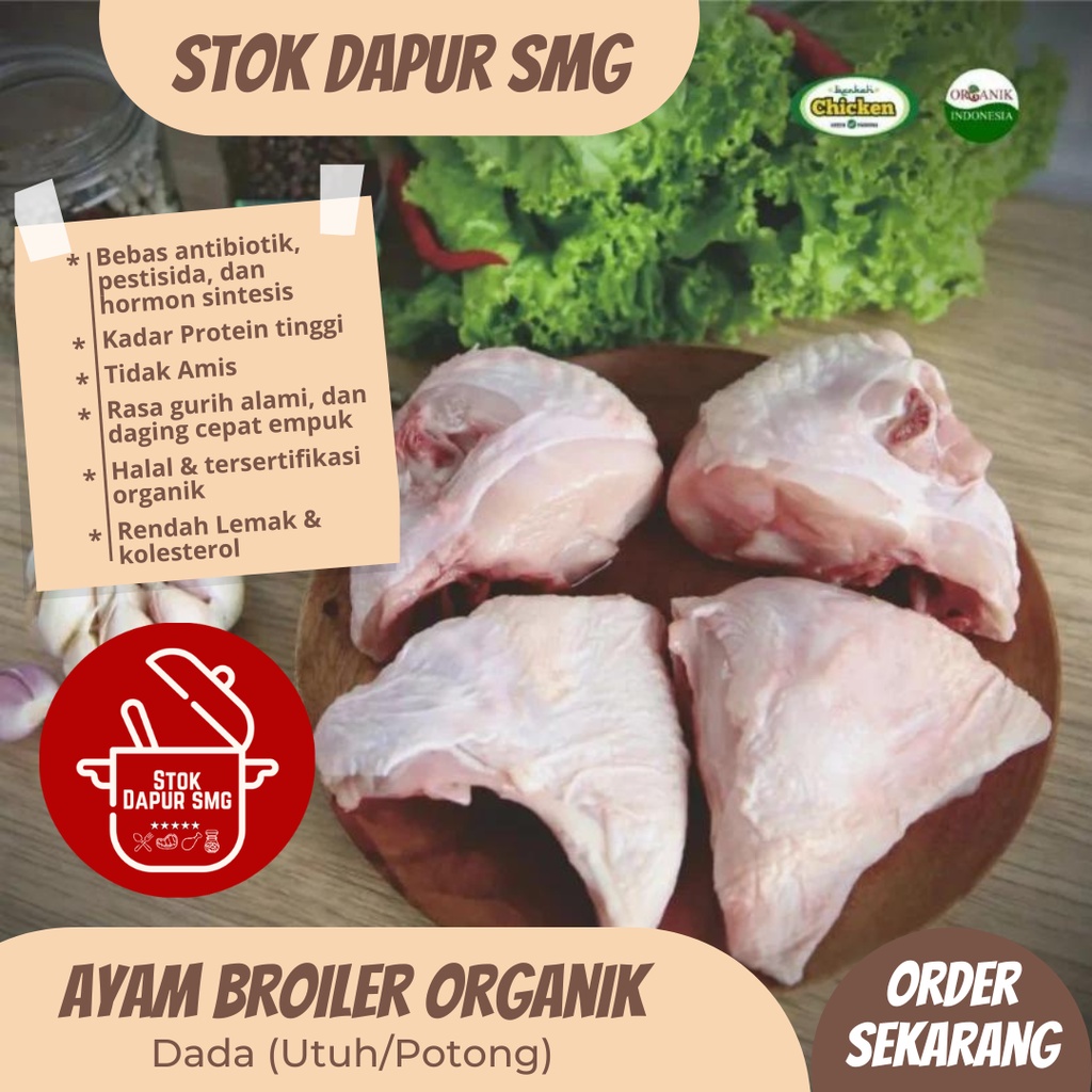 

Berkah Chicken Dada Ayam Broiler Prebiotik Organik Fresh Frozen / Segar Beku Kemasan 500gr