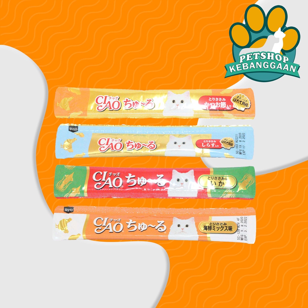 Snack Kucing Per 1Pcs Ciao Cat Treat Creamy 14gram