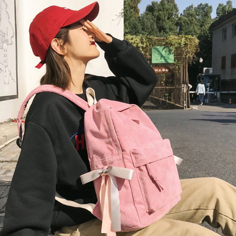 YOOHUI BB015 Tas Ransel Wanita Ransel Korea Backpack Min Tao Bag Fashion Ulzzang Korea Tas Min Tao Bag Sekolah Tas Ransel Anak Sekolah Karakter Perempuan Tas Karakter Polos Ransel Tas Ransel Olahraga-5