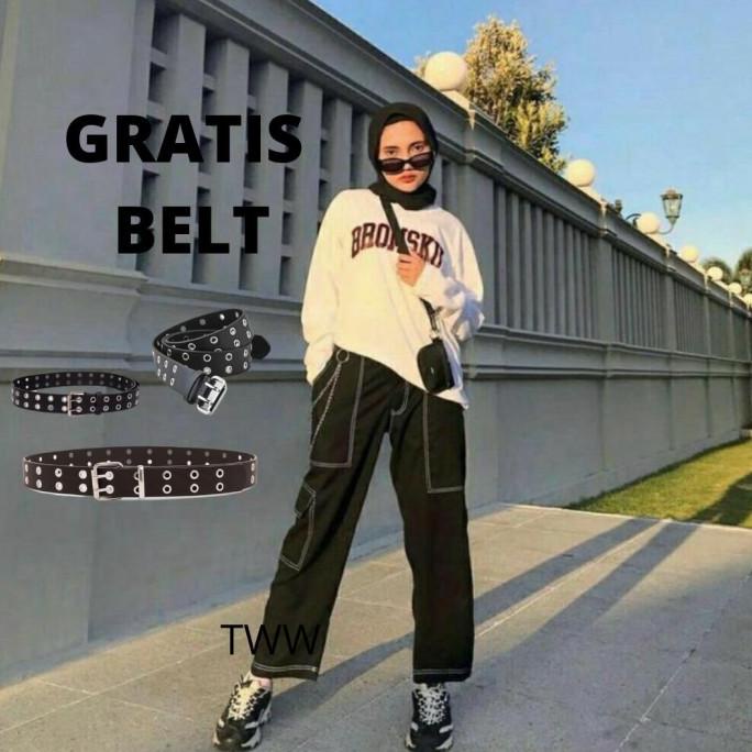 celana cargo wanita list/ celana cargo wanita model korea Termurah