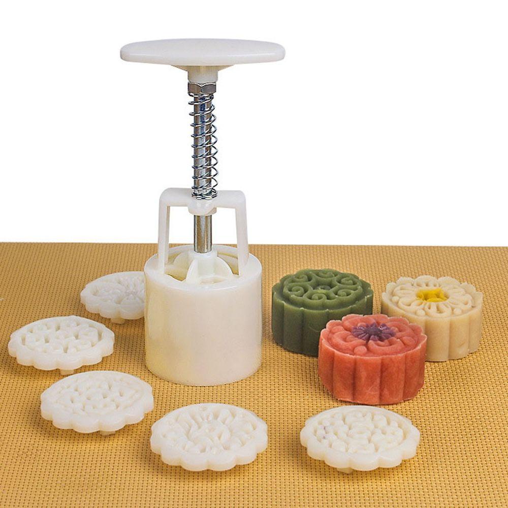 【 ELEGANT 】 Cetakan Kue Bulan Bentuk Bunga 50g Plunger Kue Alat Pastry Gadget Dapur Mooncake Baking Cookie Press