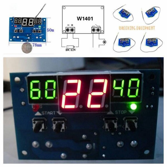 DC 12V 10A Intelligent digital display thermostat Temperature control