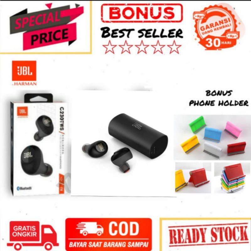 Headset Handfree Bluetooth JBL C230 TWS Wireless Earphone JBL C-230