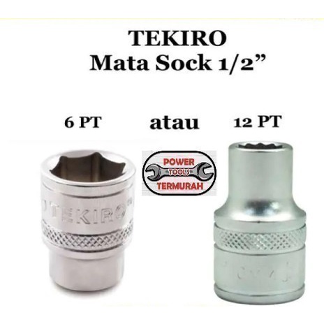 Mata Kunci Sock TEKIRO 1/2" 24mm 6PT 12PT Hand Socket Shock Sok 24 mm