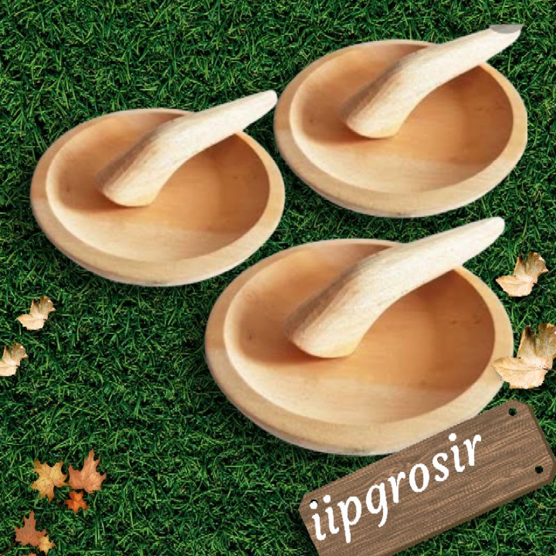Cobek kayu /ulekan kayu plus ulekan