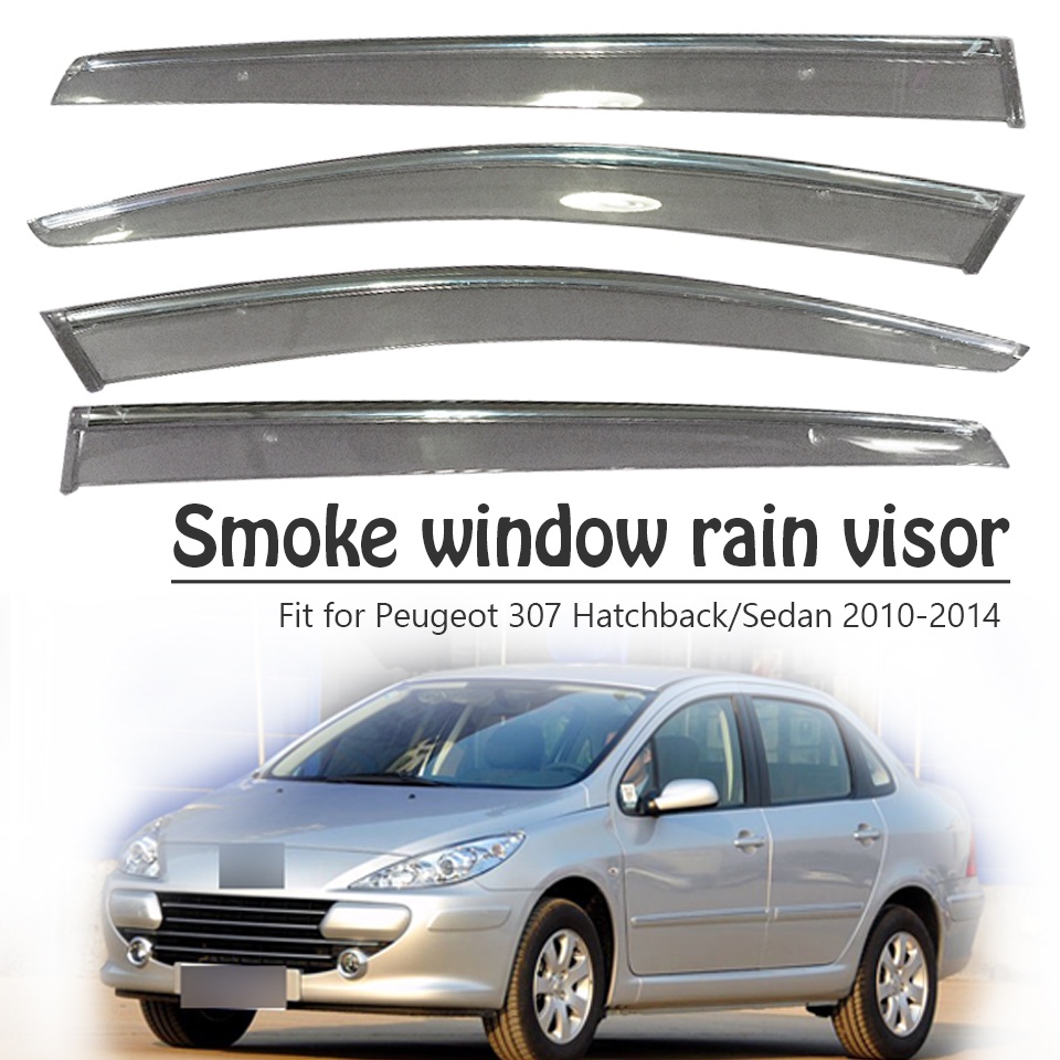 1 Set Aksesoris Sun Visor Jendela Mobil Bahan ABS Untuk Peugeot 307 2010-2014