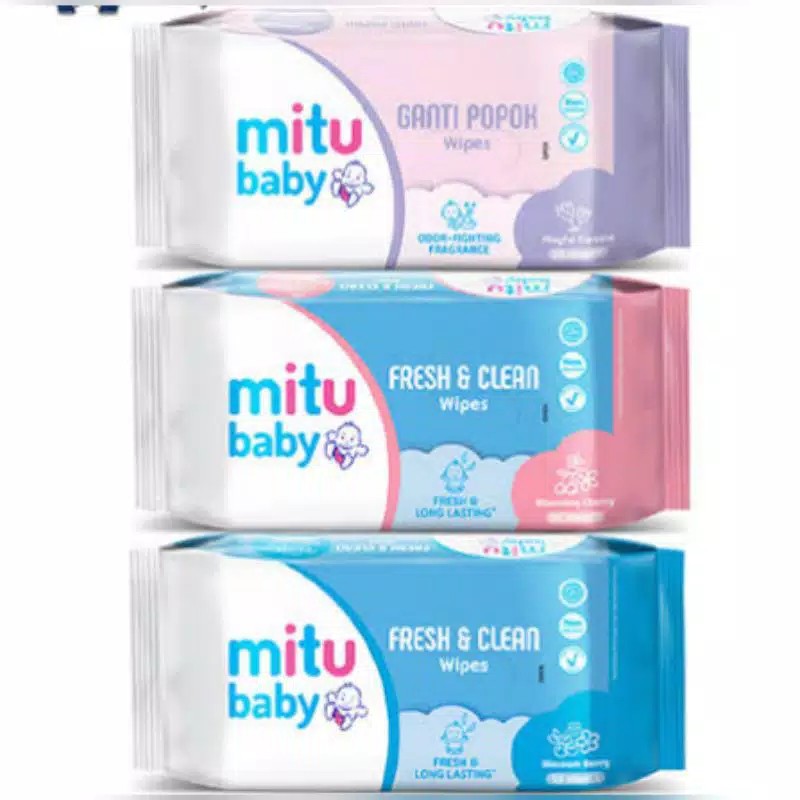 Mitu Baby Tissu Basah Bayi Beli 1 Gratis 1 [50+50] Sheet