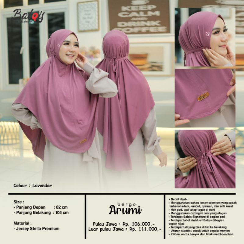 bergo Arumi best seller  Balqis hijab bahan Jersey