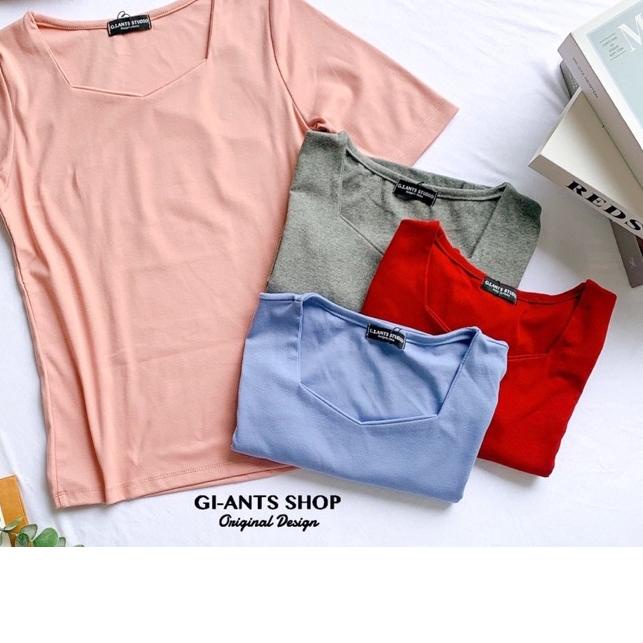 ❁ Kaos GiantBasic Model V kotak Lengan Sesiku Import Bangkok (BJGB10) ➵