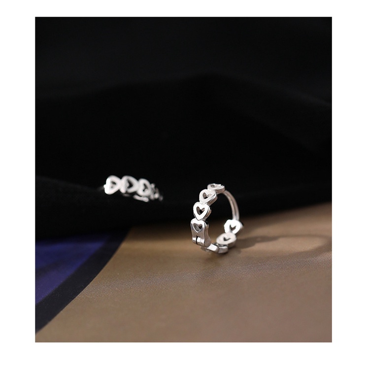 Anting Tusuk Sterling Silver 925 Wanita Desain Hati Kecil Gaya Musim Panas