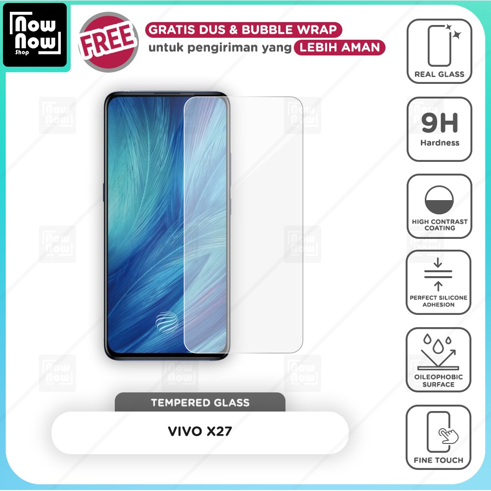 Tempered Glass Anti Gores Vivo X27 Screen Guard Protector 9H Kaca Temperglass