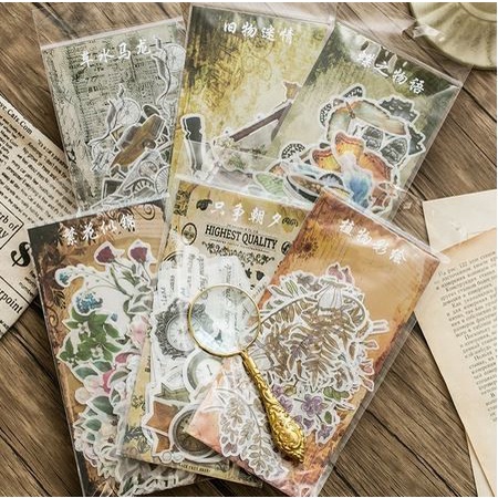 Washi Paper Sticker - Stiker Washi Antique Deco Series (60pcs)