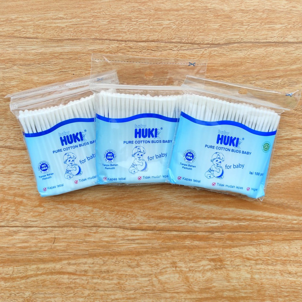 Huki pure Cotton Buds Baby isi 100 pcs 2 ply